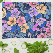 Linge De Cuisine Modèle floral stylistique 46 (Plié)