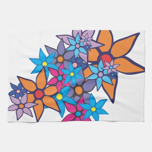 Linge De Cuisine Modèle floral tendance (Horizontal)