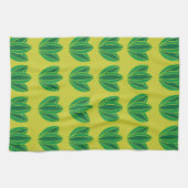 Linge De Cuisine Modèle floral vert (Horizontal)