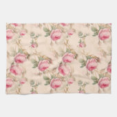 Linge De Cuisine Modèle floral vintage rose (Horizontal)