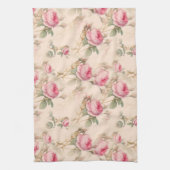 Linge De Cuisine Modèle floral vintage rose (Vertical)