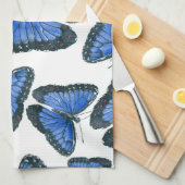 Linge De Cuisine Modèle motif de papillon bleu morpho (Quart Plié)