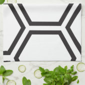 Linge De Cuisine Modèle noir d'hexagone (Plié)