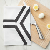 Linge De Cuisine Modèle noir d'hexagone (Quart Plié)