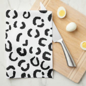 Linge De Cuisine Modèle noir et blanc d'empreinte de léopard (Quart Plié)