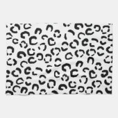Linge De Cuisine Modèle noir et blanc d'empreinte de léopard (Horizontal)