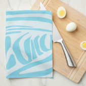 Linge De Cuisine Modèle Zèbre Bleu (Quart Plié)