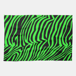 Linge De Cuisine Modèle zèbre vert néon couleur