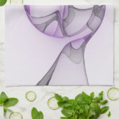 Linge De Cuisine Modern Abstract Fractal Art Lavender Gray (Plié)