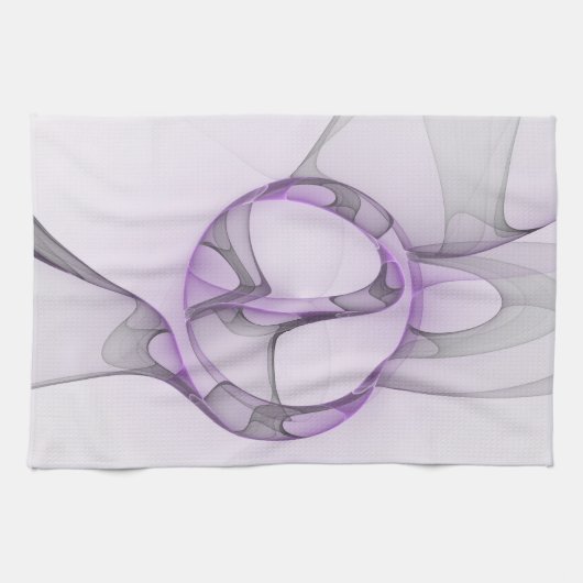 Linge De Cuisine Modern Abstract Fractal Art Lavender Gray (Horizontal)