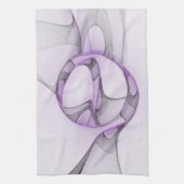 Linge De Cuisine Modern Abstract Fractal Art Lavender Gray (Vertical)