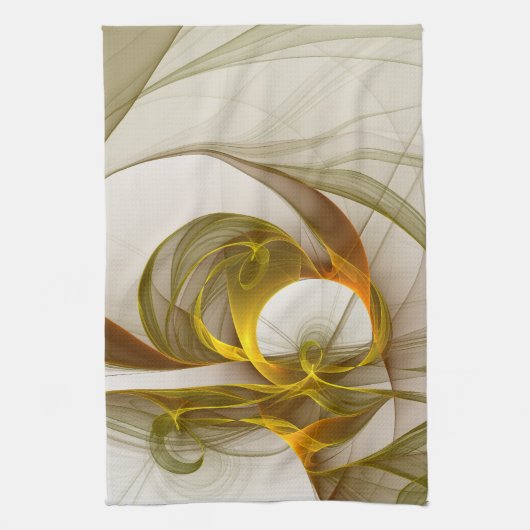 Linge De Cuisine Modern Abstract Precious Metal Colors Fractal (Vertical)