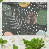 Linge De Cuisine Modern Abstract Terrazzo & Botanical Collage  (Plié)