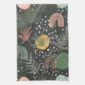 Linge De Cuisine Modern Abstract Terrazzo & Botanical Collage  (Vertical)