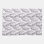Linge De Cuisine Modern Boho Floral Pattern Plum White (Horizontal)