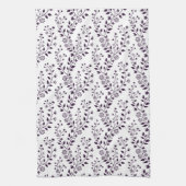 Linge De Cuisine Modern Boho Floral Pattern Plum White (Vertical)
