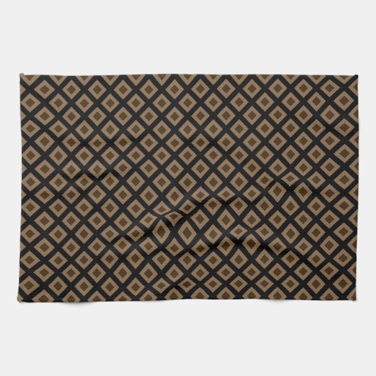 Linge De Cuisine Modern Camel Diamond Pattern  (Horizontal)