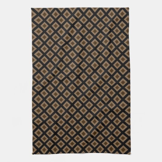 Linge De Cuisine Modern Camel Diamond Pattern  (Vertical)