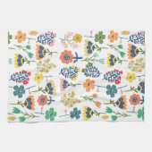 Linge De Cuisine Modern cute botanical pattern Pink Blue yellow (Horizontal)