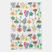 Linge De Cuisine Modern cute botanical pattern Pink Blue yellow (Vertical)