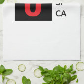 Linge De Cuisine Modern Elegant Plain Professional Name Monogram (Plié)