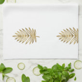 Linge De Cuisine Modern Metallic Gold Botanical Palm Leaf Pattern (Plié)