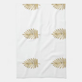 Linge De Cuisine Modern Metallic Gold Botanical Palm Leaf Pattern (Vertical)
