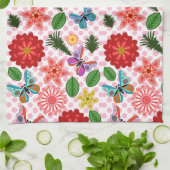 Linge De Cuisine Modern Spring Garden Butterfly Floral  (Plié)