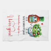 Linge De Cuisine Modern Valentine Funny Food Kitchen Towel (Horizontal)
