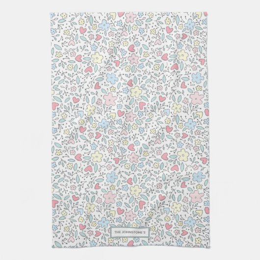 Linge De Cuisine Modern Whimsical Floral Pattern (Vertical)