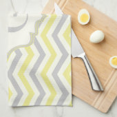 Linge De Cuisine Modern yellow, grey, ivory chevron pattern custom (Quart Plié)