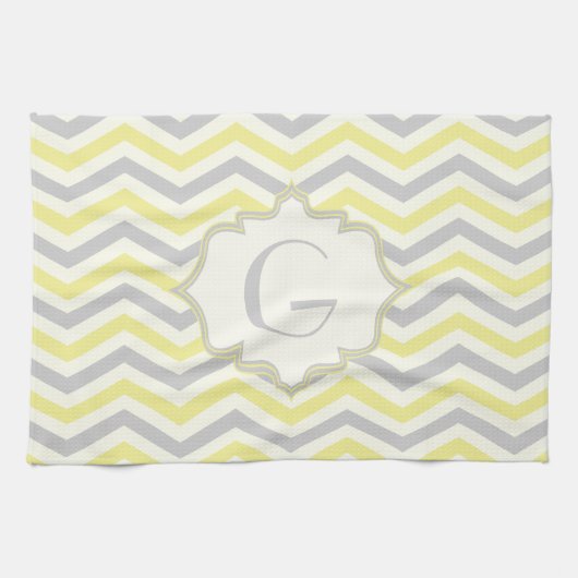 Linge De Cuisine Modern yellow, grey, ivory chevron pattern custom (Horizontal)