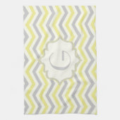 Linge De Cuisine Modern yellow, grey, ivory chevron pattern custom (Vertical)