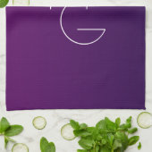Linge De Cuisine Moderne 2 Initiales | Ombre Subtile Violet Foncé (Plié)