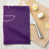 Linge De Cuisine Moderne 2 Initiales | Ombre Subtile Violet Foncé (Quart Plié)