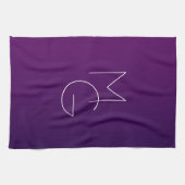 Linge De Cuisine Moderne 2 Initiales | Ombre Subtile Violet Foncé (Horizontal)