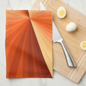 Linge De Cuisine Moderne Abstrait Orange Rouge Vanille Graphique Fr (Quart Plié)