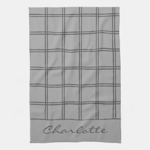 Linge De Cuisine Moderne Agritourisme Gris Plaid Personnalisé Rusti