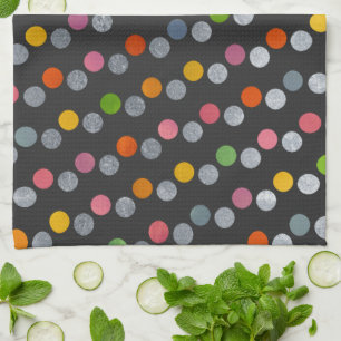 Linge De Cuisine Moderne coloré & Cute Pois argent de charbon de bo