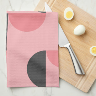 Linge De Cuisine Moderne du milieu du siècle rose et gris