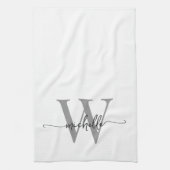 Linge De Cuisine Moderne écriture personnalisée de nom de monogramm (Vertical)