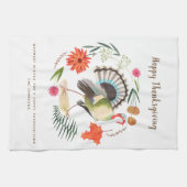 Linge De Cuisine Moderne Elégant Turquie Thanksgiving Botanique (Horizontal)