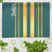 Linge De Cuisine Moderne Green Gold Luxury Linen Texture Collection (Plié)