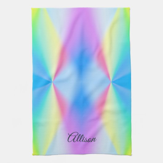 Linge De Cuisine Moderne irisé pastel couleur arc-en-ciel (Vertical)