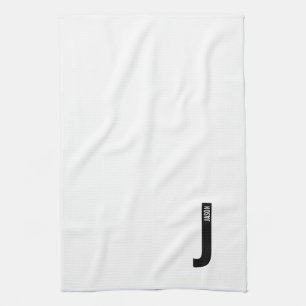 Linge De Cuisine Moderne Monogramme et Nom Personnalisés Gras