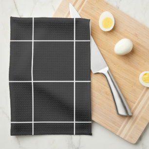 Linge De Cuisine Moderne Noir & Blanc Grille surdimensionnée Servie