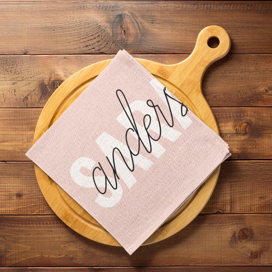 Linge De Cuisine Moderne Pastel Rose Beauté Personnalisée Vous Nom