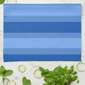 Linge De Cuisine Moderne simple bande à deux tons bleu géométrique (Plié)