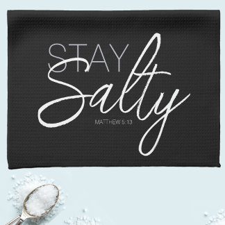 Linge De Cuisine Moderne Stay Salty Typographie Christian Black