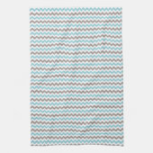 Linge De Cuisine Moderne tendance Bleu et Gris Chevron (Vertical)